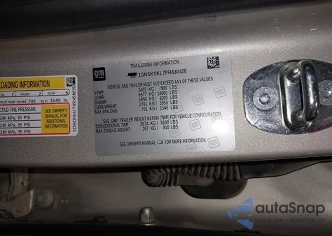 2023 Chevrolet Tahoe 4Wd Premier из США, поврежденный, VIN 1GNSKSKL7PR430420